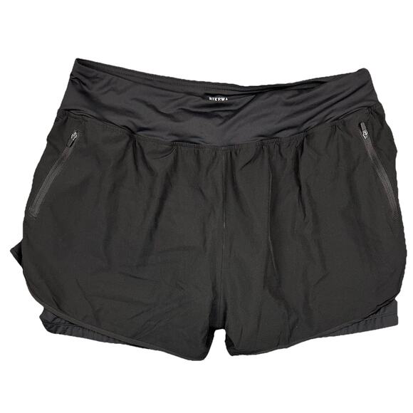 BIKEWA Men’s XXL Black 2-in-1 Padded Cycling Shorts with Zipper Pockets & Liner - Picture 1 of 9